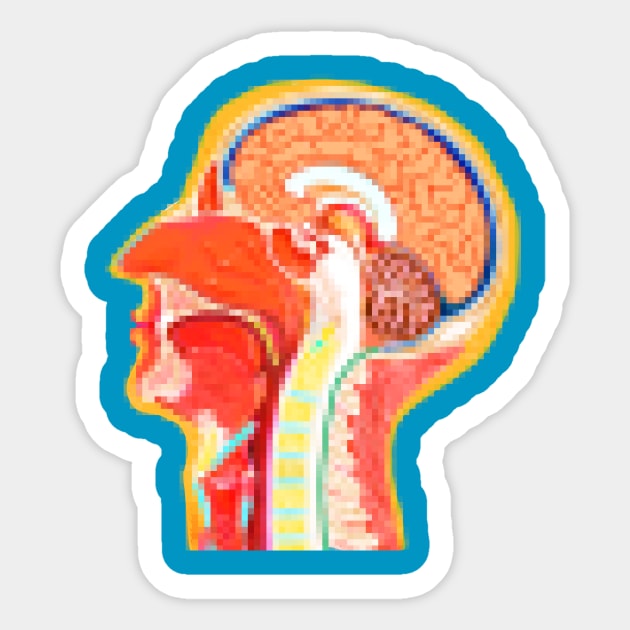 Pixelated Anatomical Nasal Cavity Sticker by ckrickett